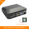 Caja Raspberry pi 4 modelo B aluminio metalico con interruptor de encendido + ventilador + disipador de calor