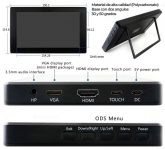 Pantalla raspberry pi HDMI de 7 pulgadas | Táctil capacitivo | Tecnología IPS de 1024×600 | menu OSD